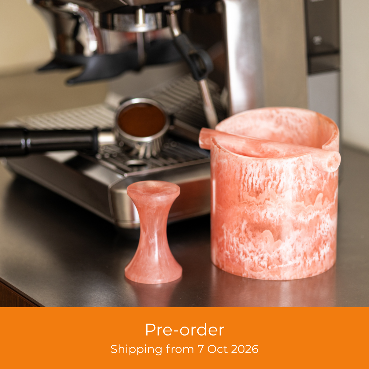 Espresso Tamper + Uitklopbak | Pavone | Zalm