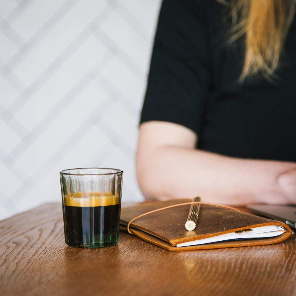 Espresso Glass Reed | Set of 6 | 7 CL | smoky green