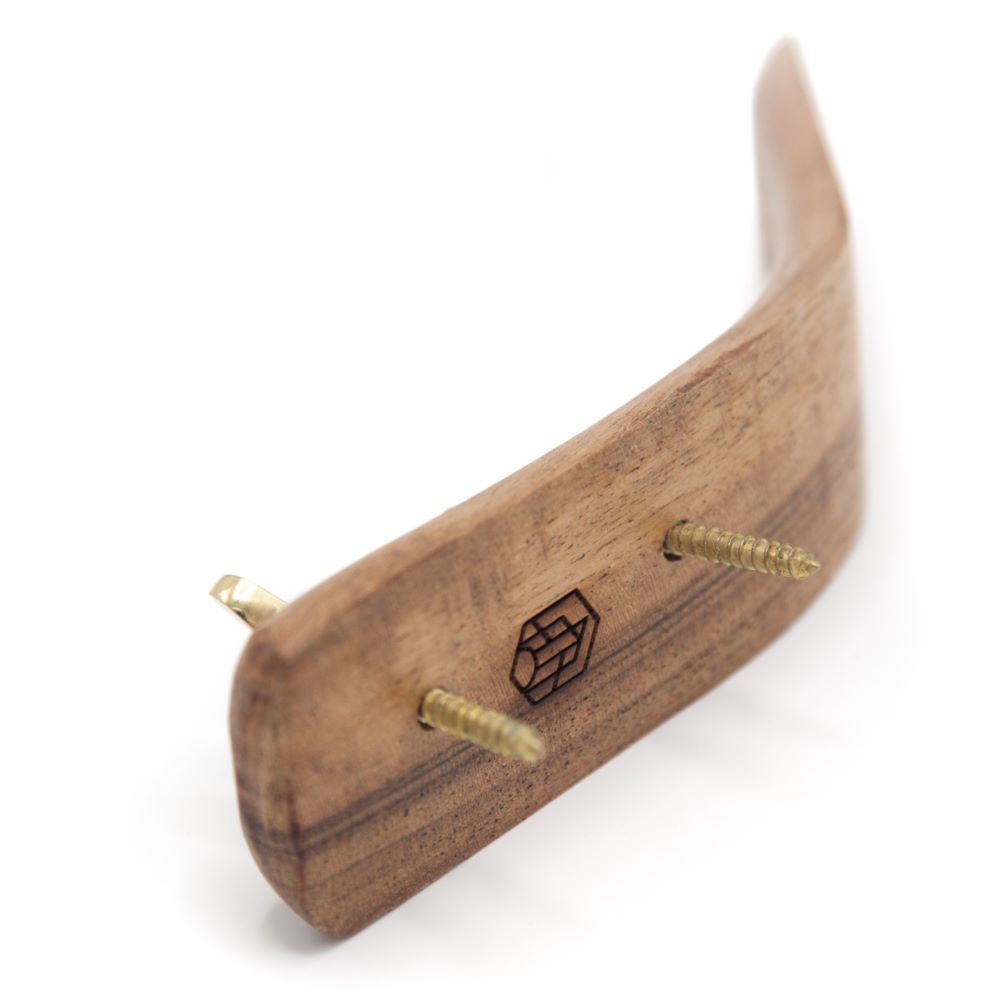 Garderobenhaken Holz und Messing | Wandhaken