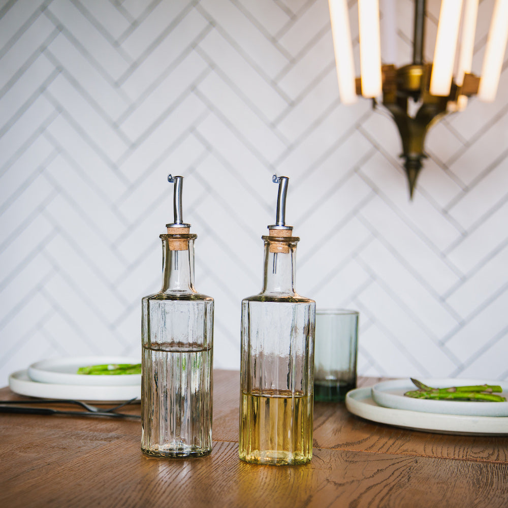 Oil and vinegar set Reed | Oil bottle | 30 CL | Clear