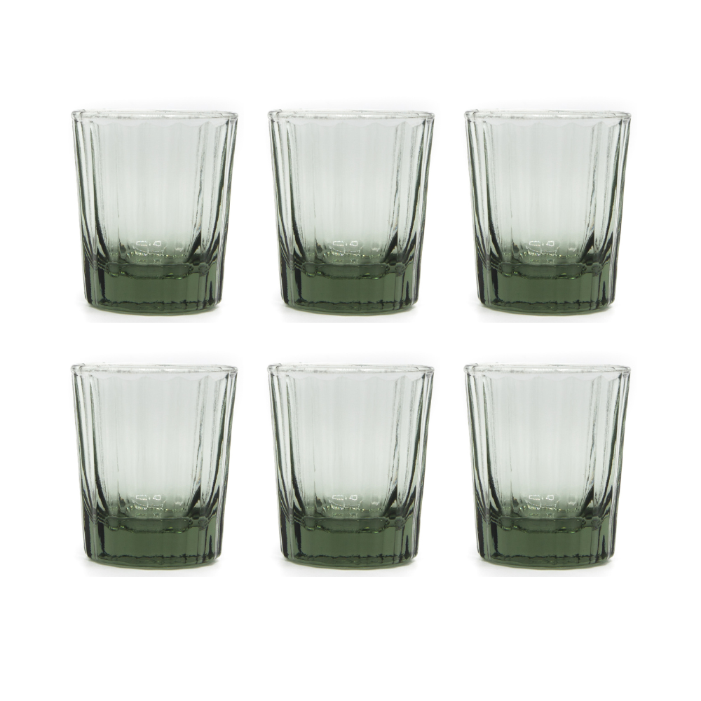 Espresso Glass Reed | Set of 6 | 7 CL | smoky green