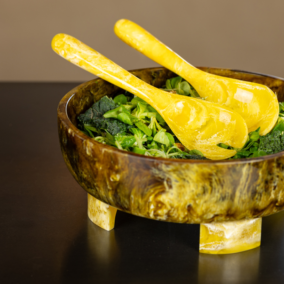 Salatbesteck | Salatecouvert | Pavone | Gelb