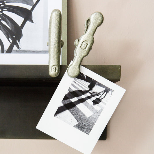 Veerklem smal | Fotoklem | groen | Set van 2